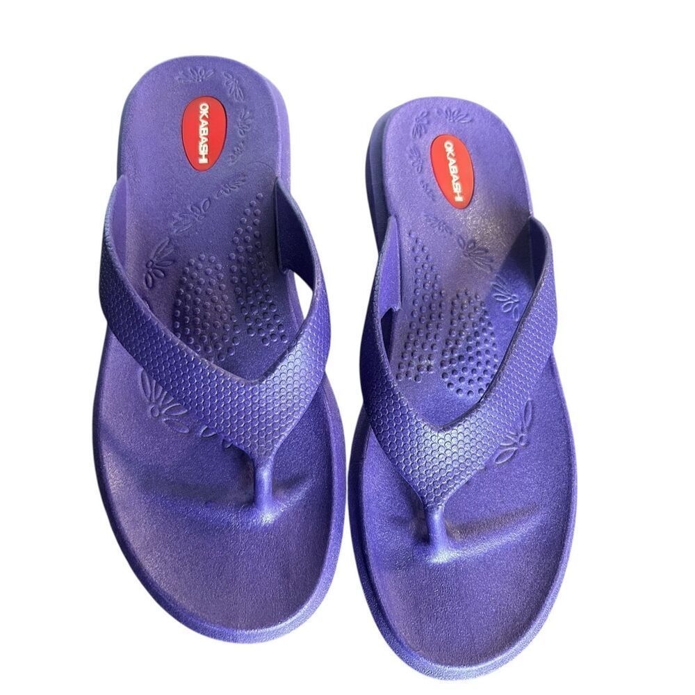 Okabashi Womens Flip Flop Sandals Purple Size M/L